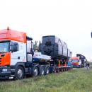 Scania transportuje parowóz Kolejorza